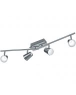 LED Plafondspot - Trion Narca - 24W - Warm Wit 3000K - 4-lichts - Rechthoek - Mat Nikkel - Aluminium