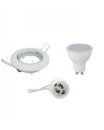 LED Spot Set - GU10 Fitting - Dimbaar - Inbouw Rond - Glans Wit - 6W - Natuurlijk Wit 4200K - Kantelbaar Ø80mm