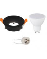 LED Spot Set - GU10 Fitting - Inbouw Rond - Mat Zwart - Ø85mm