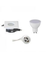 LED Spot Set - GU10 Fitting - Waterdicht IP65 - Inbouw Vierkant - Mat Wit - 6W - Warm Wit 3000K - 82mm