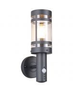 LED Tuinverlichting - Buitenlamp - Kavy 1 - Wand - RVS Mat Zwart - E27 - Rond