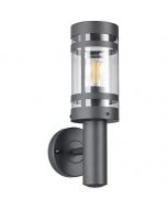 LED Tuinverlichting - Buitenlamp - Kavy 1 - Wand - RVS Mat Zwart - E27 - Rond