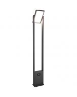 LED Tuinverlichting met Bewegingssensor - Staande Buitenlamp - Trion Avirma - 7W - Warm Wit 3000K - Rechthoek - Mat Zwart - Aluminium - 100cm