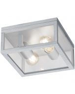 LED Tuinverlichting - Tuinlamp Plafond - Trion Garinola - E27 Fitting - 2-lichts - Mat Grijs - Aluminium