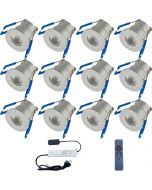 LED Veranda Spot Verlichting 6 Pack - 1W - Warm Wit 3000K - Inbouw - Rond - Mat Wit - Aluminium - Ø31mm