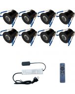 LED Veranda Spot Verlichting 6 Pack - 1W - Warm Wit 3000K - Inbouw - Rond - Mat Wit - Aluminium - Ø31mm