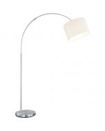 LED Vloerlamp - Trion Grivon - E27 Fitting - Rond - Mat Wit - Aluminium