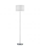 LED Vloerlamp - Trion Grivon - E27 Fitting - Rond - Mat Wit - Aluminium