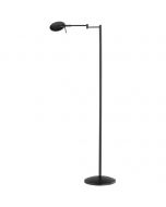 LED Vloerlamp - Trion Kazin - 8W - Warm Wit 3000K - 1-lichts - Dimbaar - Rond - Mat Zwart - Aluminium