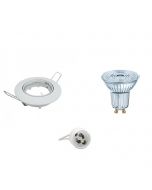 OSRAM - LED Spot Set - Parathom PAR16 927 36D - GU10 Fitting - Dimbaar - Inbouw Rond - Glans Wit - 5.5W - Warm Wit 2700K - Kantelbaar Ø90mm