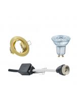 OSRAM - LED Spot Set - Parathom PAR16 940 36D - GU10 Fitting - Dimbaar - Inbouw Rond - Mat Goud - 5.5W - Natuurlijk Wit 4000K - Kantelbaar Ø83mm