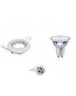 PHILIPS - LED Spot Set - MASTER 927 36D VLE DT - GU10 Fitting - Dimbaar - Inbouw Rond - Glans Wit - 4.9W - Warm Wit 2700K - Kantelbaar Ø90mm