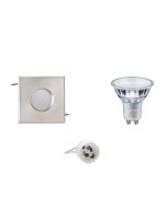 PHILIPS - LED Spot Set - MASTER 927 36D VLE DT - GU10 Fitting - Waterdicht IP65 - Dimbaar - Inbouw Vierkant - Mat Chroom - 4.9W - Warm Wit 2700K - 82mm