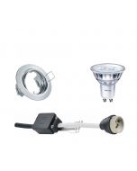 PHILIPS - LED Spot Set - SceneSwitch 827 36D - GU10 Fitting - Dimbaar - Inbouw Rond - Glans Chroom - 1.5W-5W - Warm Wit 2200K-2700K - Kantelbaar Ø83mm