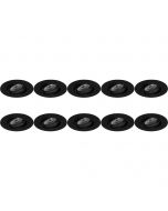 Spot Armatuur 10 Pack - Pragmi Alpin Pro - GU10 Fitting - Inbouw Rond - Mat Zwart - Aluminium - Kantelbaar - Ø92mm