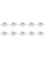 Spot Armatuur 10 Pack - Pragmi Zano Pro - GU10 Fitting - Inbouw Vierkant - Mat Wit - Aluminium - Kantelbaar - 93mm