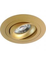 Spot Armatuur GU10 - Pragmi Alpin Pro - Inbouw Rond - Mat Goud - Aluminium - Kantelbaar - Ø92mm