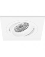 Spot Armatuur GU10 - Pragmi Borny Pro - Inbouw Vierkant - Mat Wit - Aluminium - Kantelbaar - 92mm