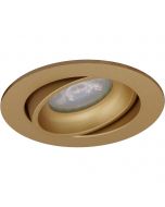 Spot Armatuur GU10 - Pragmi Delton Pro - Inbouw Rond - Mat Goud - Aluminium - Kantelbaar - Ø82mm