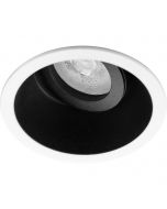 Spot Armatuur GU10 - Pragmi Zano Pro - Inbouw Rond - Mat Zwart/Wit - Aluminium - Kantelbaar - Ø93mm