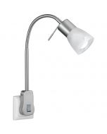 Stekkerlamp Lamp - Trion Levino - E14 Fitting - 6W - Warm Wit 3000K - Mat Nikkel - Aluminium