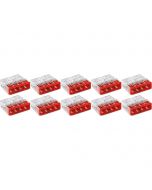 Lasklem Slim Set 10 Stuks - 2 Polig met Klemmetjes - Rood