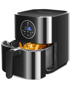 Airfryer - Aigi Kubito - Hetelucht Friteuse - Timer - 3.5 Liter - Zwart 