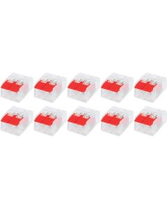 Lasklem Slim Set 10 Stuks - 2 Polig met Klemmetjes - Rood