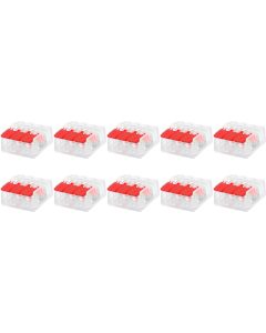 Lasklem Slim Set 10 Stuks - 3 Polig met Klemmetjes - Rood