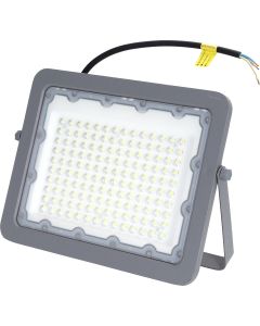 LED Bouwlamp - Aigi Zuino - 100 Watt - Helder/Koud Wit 6500K - Waterdicht IP65 - Kantelbaar - Mat Grijs - Aluminium