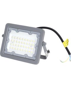 LED Bouwlamp - Aigi Zuino - 30 Watt - Natuurlijk Wit 4000K - Waterdicht IP65 - Kantelbaar - Mat Grijs - Aluminium