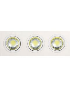 LED Downlight Rechthoek Inbouw 15W 6400K Helder/Koud Wit Aluminium Mat Wit Armatuur/Frame Kantelbaar 255x93mm