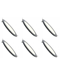 LED Downlight Slim 6 Pack - Inbouw Rond 3W - Natuurlijk Wit 4200K - Mat Zwart Aluminium - Ø90mm