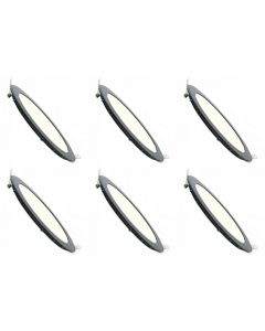 LED Downlight Slim 6 Pack - Inbouw Rond 6W - Natuurlijk Wit 4200K - Mat Zwart Aluminium - Ø120mm