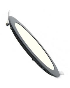 LED Downlight Slim - Inbouw Rond 6W - Natuurlijk Wit 4200K - Mat Zwart Aluminium - Ø120mm