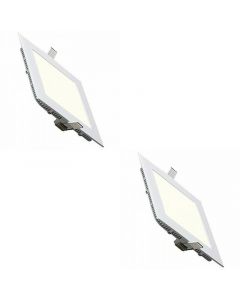 LED Downlight Slim - Inbouw Vierkant 18W - Natuurlijk Wit 4200K - Mat Wit Aluminium - 225mm Pack