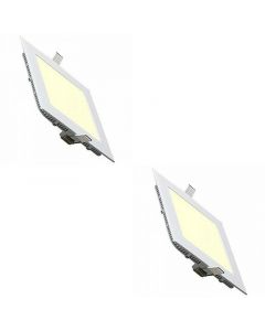 LED Downlight Slim - Inbouw Vierkant 9W - Warm Wit 2700K - Mat Wit Aluminium - 146mm Pack