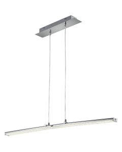 LED Hanglamp - Hangverlichting - Trion Stilo - 16W - Natuurlijk Wit 4000K - Rechthoek - Mat Chroom - Aluminium