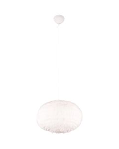 LED Hanglamp - Trion Fluffy XL - E27 Fitting - 1-lichts - Rond - Taupe - Synthetik Pluche 1