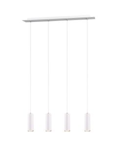 LED Hanglamp - Trion Mary - GU10 Fitting - 4-lichts - Rechthoek - Mat Wit - Aluminium