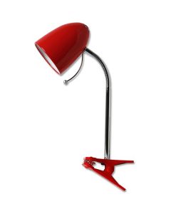 LED Klemlamp - Aigi Wony - E27 Fitting - Flexibele Arm - Rond - Glans Rood