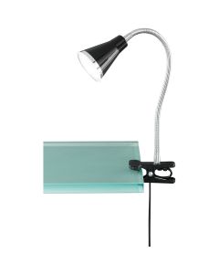 LED Klemlamp - Trion Arora - 3W - Warm Wit 3000K - Glans Zwart - Kunststof