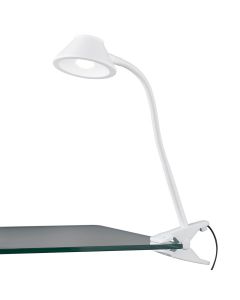 LED Klemlamp - Trion Berky - 3.5W - Warm Wit 3000K - Wit - Kunststof 1