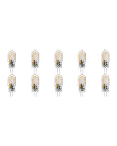 LED Lamp 10 Pack - G4 Fitting - Dimbaar - 2W - Warm Wit 3000K - Transparant | Vervangt 20W