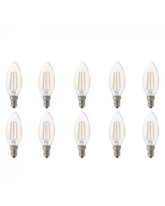 LED Lamp 10 Pack - Kaarslamp - Filament - E14 Fitting - 4W - Natuurlijk Wit 4200K