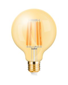 LED Lamp E27 Globe Filament - Brinton - Amber 6W 540lm - 822 Zeer Warm Wit 2200K - G95 | Vervangt 45W