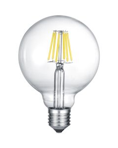 LED Lamp - Filament - Trion Globin XL - E27 Fitting - 8W - Warm Wit 2700K - Transparent Helder - Glas