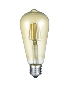 LED Lamp - Filament - Trion Limpo - E27 Fitting - 7W - Warm Wit 2700K - Glans Chroom - Glas