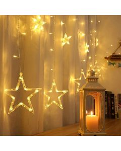 LED Lichtgordijn - Kerstverlichting - Maxozo Star - Ster - Warm Wit - 150 LEDs - 2.5 Meter - USB - Afstandsbediening - Timer