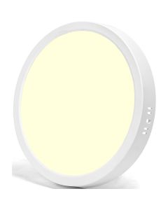 LED Paneel - Downlight - Aigi - Warm Wit 3000K - 24W - Ø30 - Opbouw - Rond - Wit - Flikkervrij